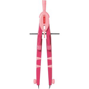 Brunnen Zirkel Peak 4 Colour Code tulip, 2-teilig, Schnellverstellzirkel, rosa / pink