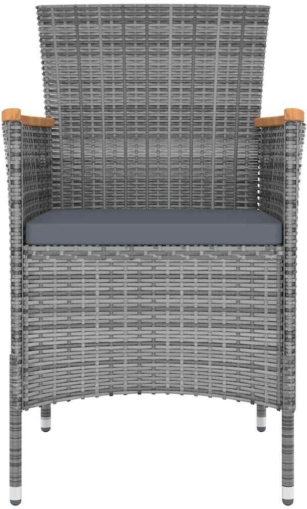 vidaXL Sillas de comedor de jardín 4 unidades ratán sintético gris Gris