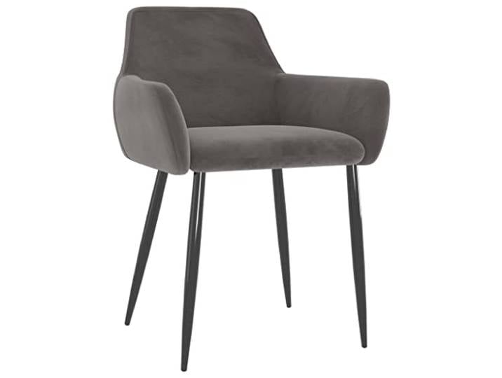 KKgypkn 6 Esszimmerstuehle Dunkelgrau Samt Metallbeine, Stabile Konstruktion, 110 kg Belastbarkeit, Modernes Design