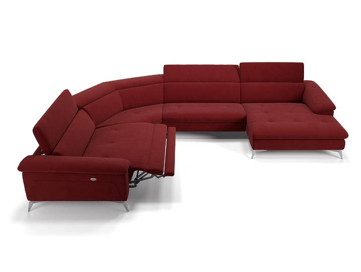 Wohnlandschaft STELLA mit Relaxfunktion Stoff Ecksofa