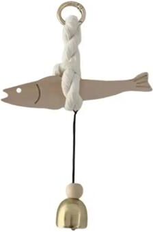 Uplift Treasures Wooden Fish Hanging Ornament With Bell Decor l style 1