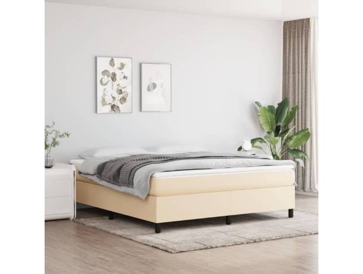 Cadre de lit - V BESTLIFE - Crème - 180 x 200 cm - Tissu 100% polyester - Design contemporain