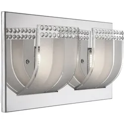 Wandlampe Kristalle Wandleuchte Schlafzimmerlampe Kristalllampe Glas, klar satiniert, 2x LED 3W 300Lm warmweiß, LxBxH 30x16x9 cm