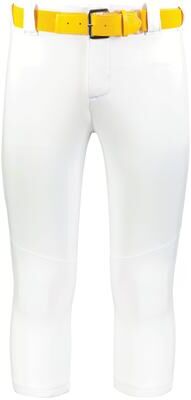 Russell Athletic R16LSX Women's Flexstretch Softball Pant with Belt Loops in White   Polyester Blend