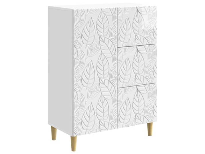 LKJephalotrop Sideboard Hochglanz Weiß 66x34,5x90 cm Kommode Flur Kompakter Schrank im Vintage-Stil mit 3 Schubladen und Türen für Ordnung in Wohnzimmer, Esszimmer oder Flur.