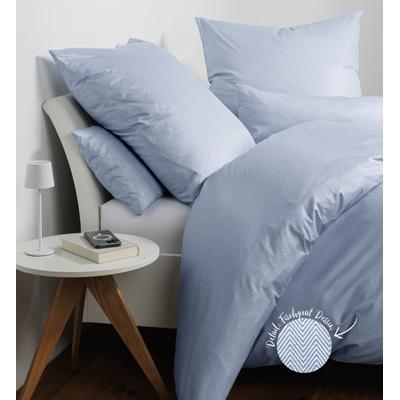Bettwäsche JANINE "Interlock-Jersey59000 3", blau (perlblau), B/L: 155cm x 220cm, 1 Stk., 1 Stk., Interlock-Jersey, B/L: 80cm x 80cm, Interlock-Jersey, Obermaterial: 100% Baumwolle, Bettwäsche, Bettwäsche, mit Reissverschluss