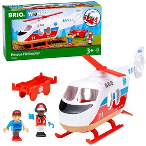 BRIO World 36022, Rettungshubschrauber mit 2 Figuren, Holz/Kunststoff