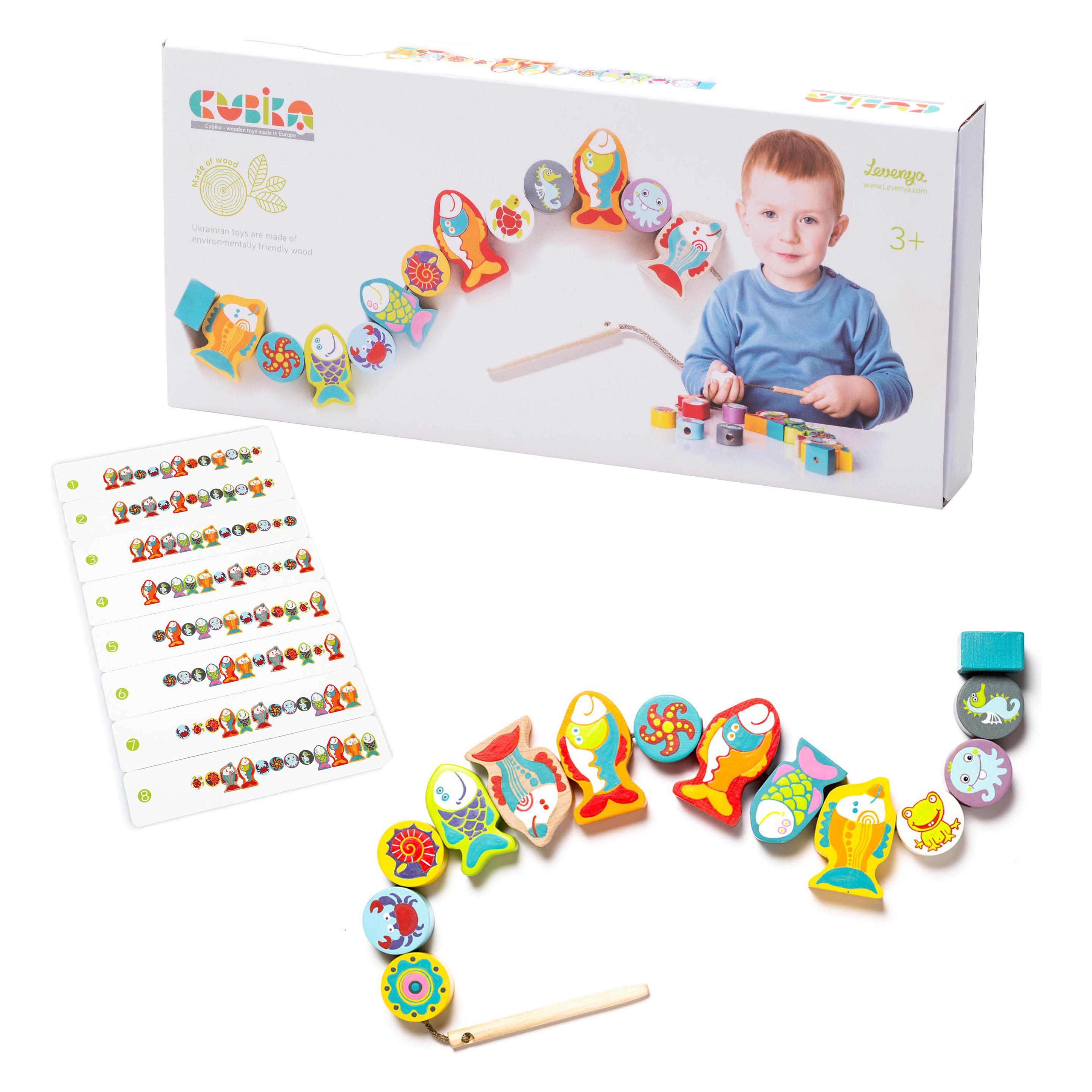 Cubika Holzfädelspiel fröhlicher Fische (6513647)