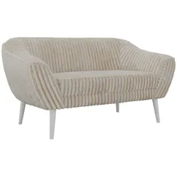 2-SITZER-SOFA PIRS - Beige Cord - Weiße Beine