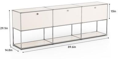 echamp Modern Sideboard Office Storage Credenza Cabinet Metal Organizer