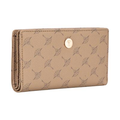 Geldbörse JOOP "flora 1.0 belinda purse mh10", Damen, beige (portabella), Lederimitat, Basic, Kleinlederwaren, Damen Kartenetui, Portemonnaie, Geldbeutel, Money Pocket mit Logo