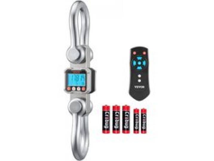 VEVOR Kranwaage 10 T, Digitale Hängewaage, Industriewaage mit Gehäuse aus Aluminiumguss & LCD-Display, 2-kg-Teilung & 3-stufiger Schalter, Fernbedienung, Wildwaage, Hakenwaage für Garage & Fabrik