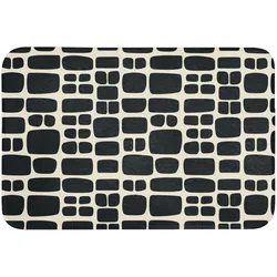 BADEMATTE Modern - Bio - Schwarz Badvorleger 90x60 cm