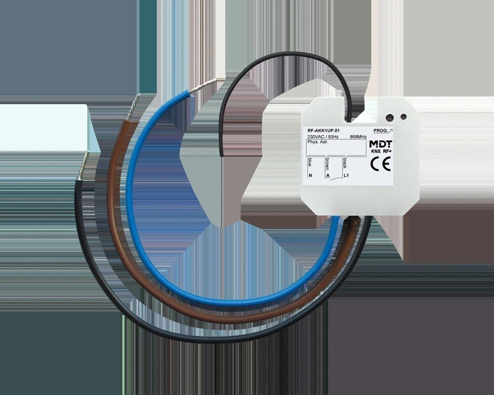 MDT RF-AKK1UP.01 KNX RF+ Funk schakelactor, 1-voudig, inbouw, 10A, 230VAC, compatibel met ETS5
