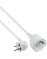 InLine Strom-Verlängerung Schutzkontakt Stecker gewinkelt Buchse weiss 3m Kabel Verlängerungskabel Strom/Netzteil 3 m (16403U)