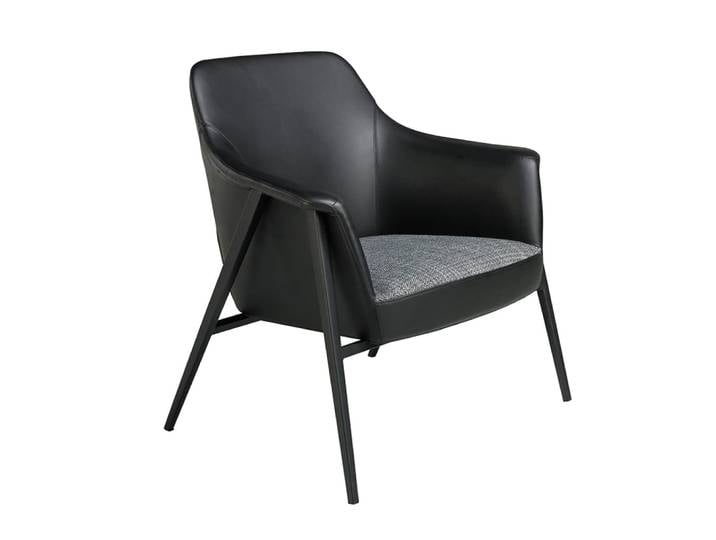 Fauteuil en tissu et simili cuir noir