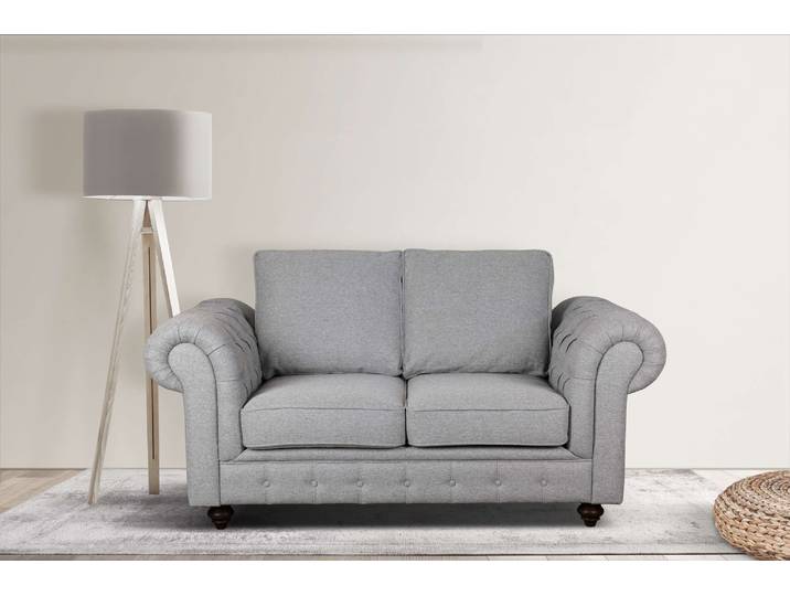 2-Sitzer HOME AFFAIRE MENDITTE , grau, B:170cm H:90cm T:93cm, 100% Polyester, Sofas, 2-Sitzer, Knopfheftung im Armlehnbereich und an der Vorderkante, hohe Qualität