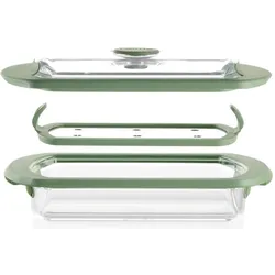 Lékué Microwave Cooker, Dampfgarer + Reiskocher, Grün, Transparent