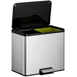 Mülltrennsystem EKO Essential Recycler 2 x 15 L edelstahl inklusive Inneneimer, gedämpfter Deckel, stay open funktion