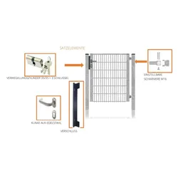 Fa-Bausysteme Gartentor halb Rahmen Verzinkt 920 x 1800 mm