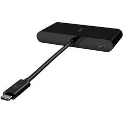 Belkin AVC005btBK (USB-C, 4 Ports), Dockingstation + USB Hub, Schwarz
