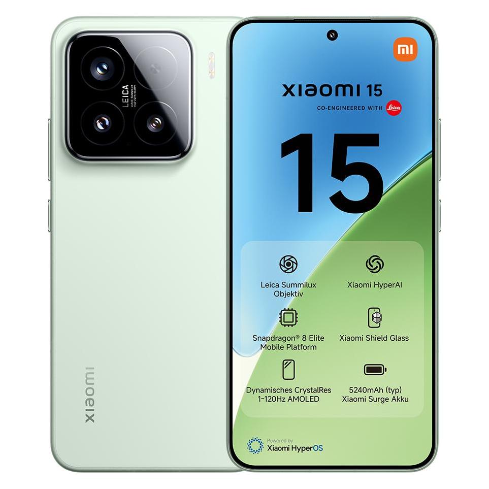 Xiaomi 15 (512 GB, Green, 6.36", Dual SIM, 5G) (MZB0ITWEU)