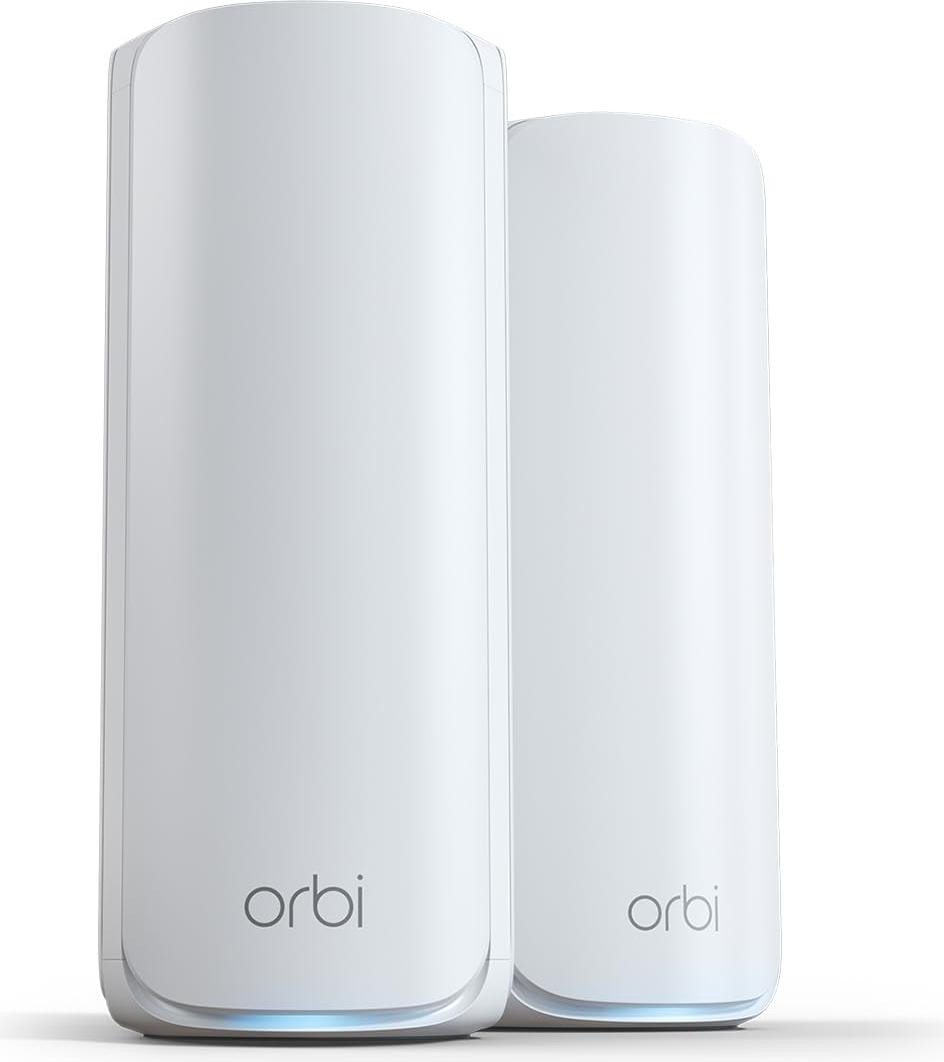 Netgear ORBI RBE772-100EUS WiFi 7 Mesh-extender, set van 2, Tri-band Mesh access point, wit