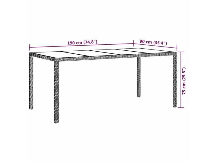 Table Balcon/Terrasse Gris - Magnifique Table de jardin élégante - VENDUE SEULE - Gris 190x90x75cm polyrotin -t926624