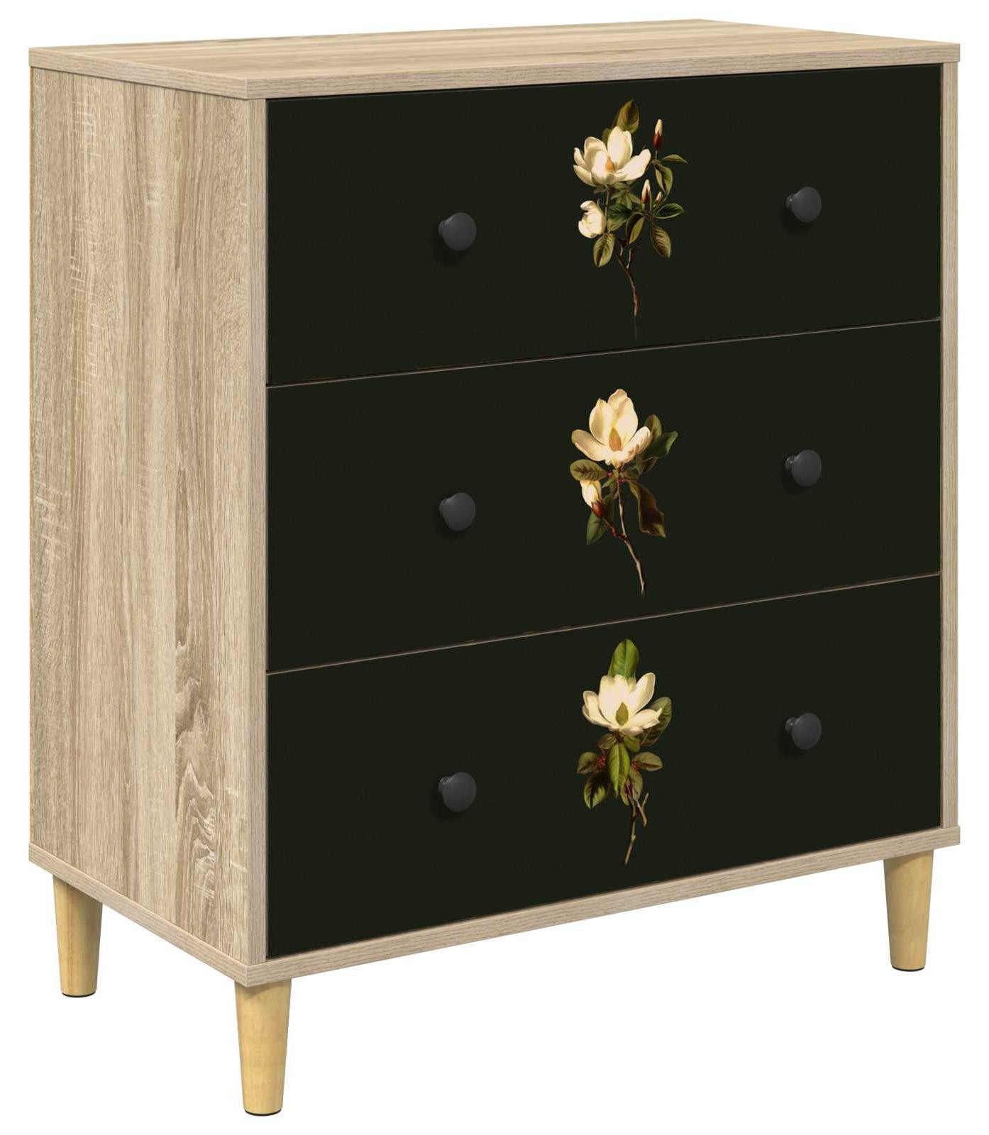 Syfax Kommode BREMEN met magnolia-motief, B/D/H: 66 x 36,5 x 75 cm