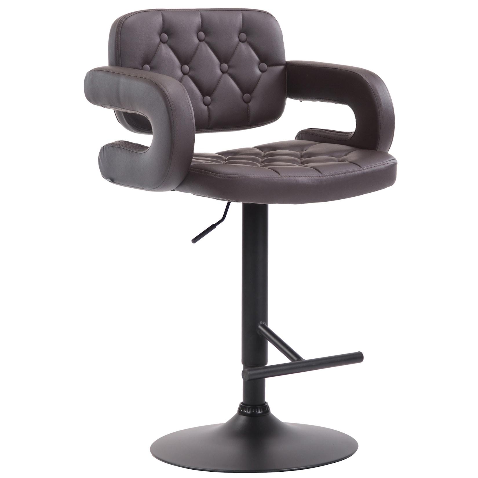CLP Barhocker Dublin schwarz - Farbe: braun, Gestellfarbe: schwarz