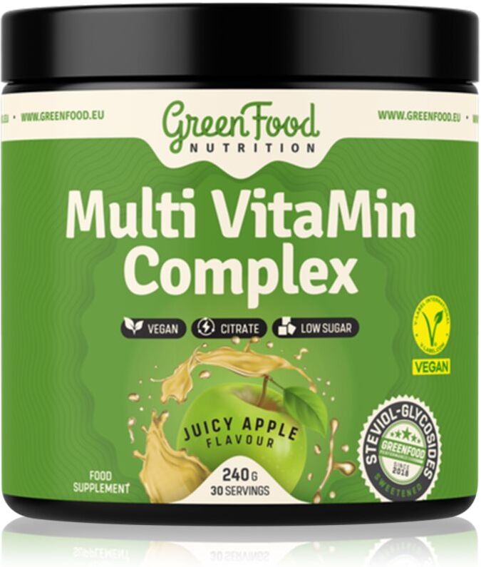 GreenFood Nutrition Multi VitaMin Complex poudre au complexe multivitaminé saveur Juicy Apple 240 g