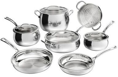 Cuisinart 12-Pc PureClad Triple-Ply Stainless Steel Cookware Set