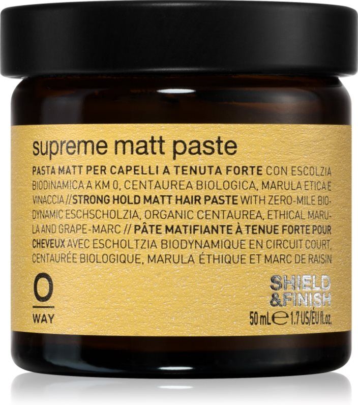 Oway Shield & Finish Supreme Matt Paste pâte coiffante matifiante fixation moyenne 50 ml