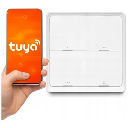 Tuya Fernbedienung ZigBee Taste SC04 Smart 4 Kanäle 12 Szenen (Bluetooth), Fernbedienung, Schwarz