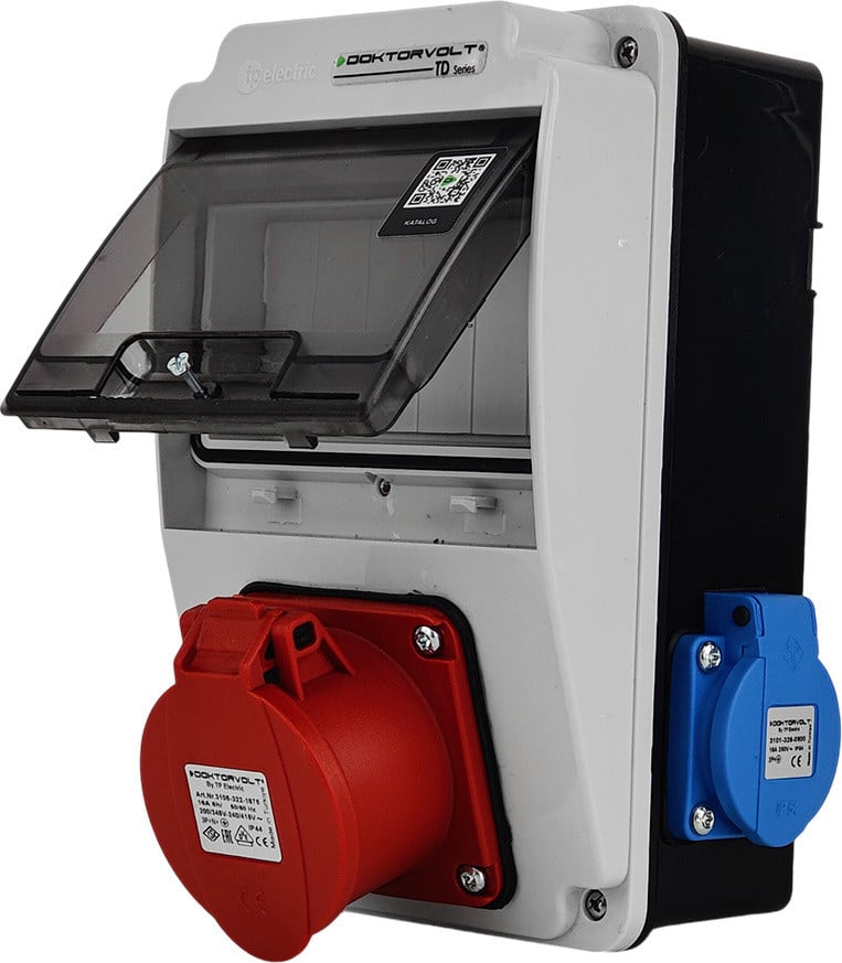Doktorvolt Wandverdeelpaneel XS 16A 2x230V IP44 DV-5121-F