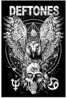 Inspired Finds Deftones Around The Fur Retro Album Canvas Poster For Music Room & Wall Decor 19.69x27.56in No Frame baroque Inferno