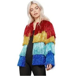 Smiffys Lametta Festivaljacke vierfarbig (L)