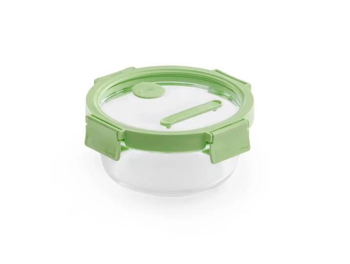 Lékué Boîte à lunch ronde en verre Lékué 0,65 L Vert
