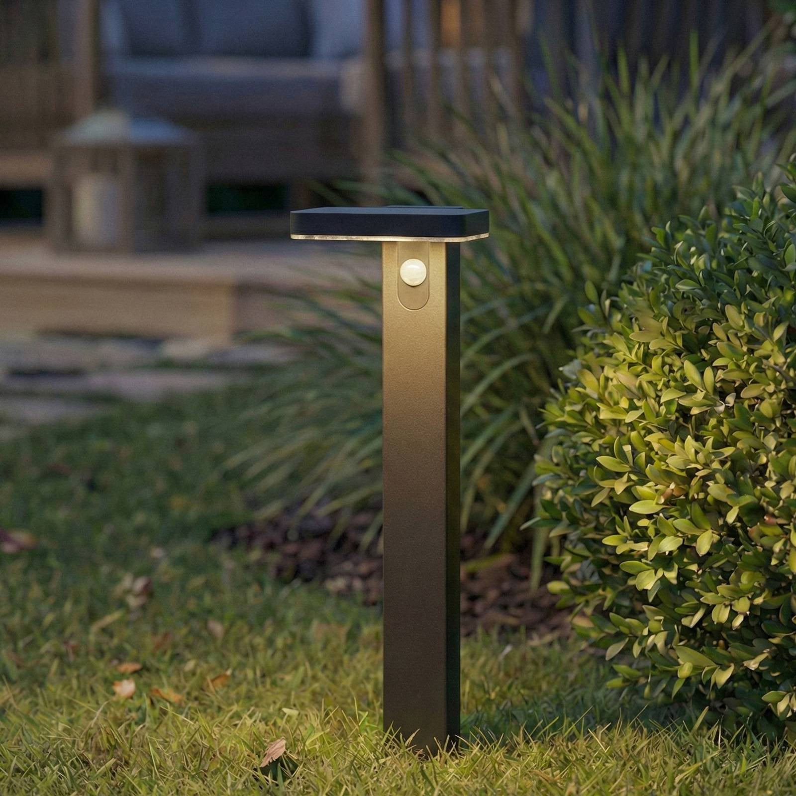 Tarlson PRIOS LED Solar Tuinpadverlichting - Modern Vierkant - Zwart - Met Bewegingssensor en Schemersensor