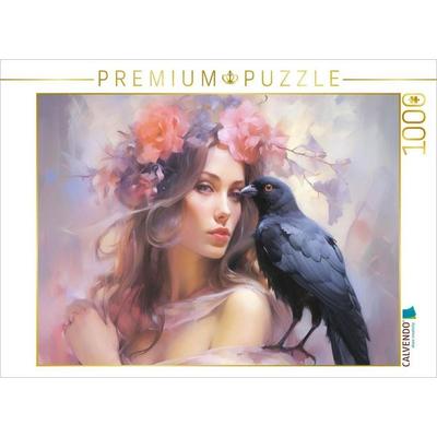 CALVENDO Puzzle Naturgeist mit Krähe | 1000 Teile Lege-Größe 64x48cm Foto-Puzzle für glückliche Stunden