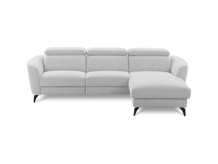 Ecksofa Simba Chenille Grauweiss B 261 T 183 cm