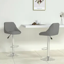 vidaXL Barhocker 2 Stk. Grau Kunstleder