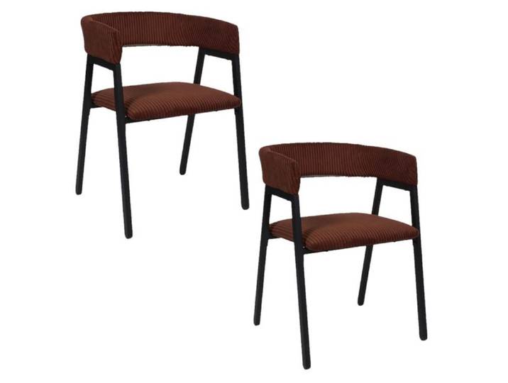 Toilinux - Lot de 2 fauteuils design en tissu côtelé SCOTT - Terracotta