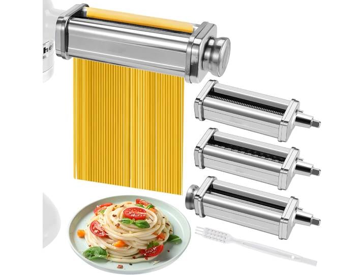 Fixation de pâtes pour batteur sur socle Kitchenaid, Machine à pâtes Coun avec rouleau à pâtes et ensemble de coupe pour feuille de pâte,