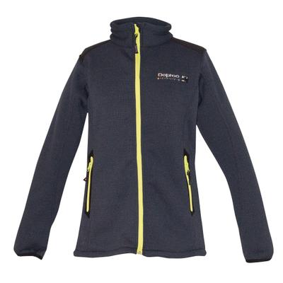 Fleecejacke DEPROC ACTIVE "Wohlfühljacke WAVERLEY WOMEN", Damen, Gr. 36/38 (M), grau (anthra), Fleece, 96% Polyester, 4% Elasthan, regular fit hüftbedeckend, mit verstellbarem Klettverschluss, Jacken Sportbekleidung Outdoorbekleidung Fleecejacke...