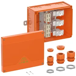 Spelsberg 86963301 Abzweigkasten, Schutzart IP66, Schlagfestigkeit IK08, Schutzklasse II, Ui 450V AC, Bemessungsisolationsspannung 450V DC, UL-EU