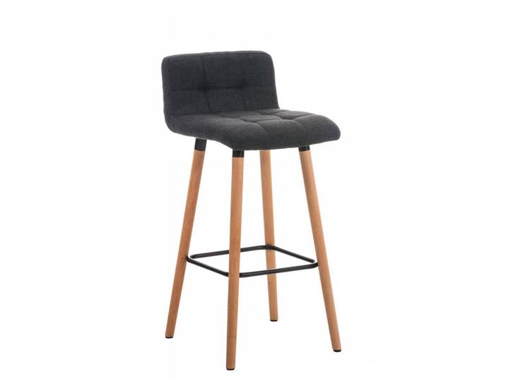 CLP Barhocker Stoff Dunkelgrau, Holz, 42x94x49 cm, Esszimmer, Barmöbel, Barhocker