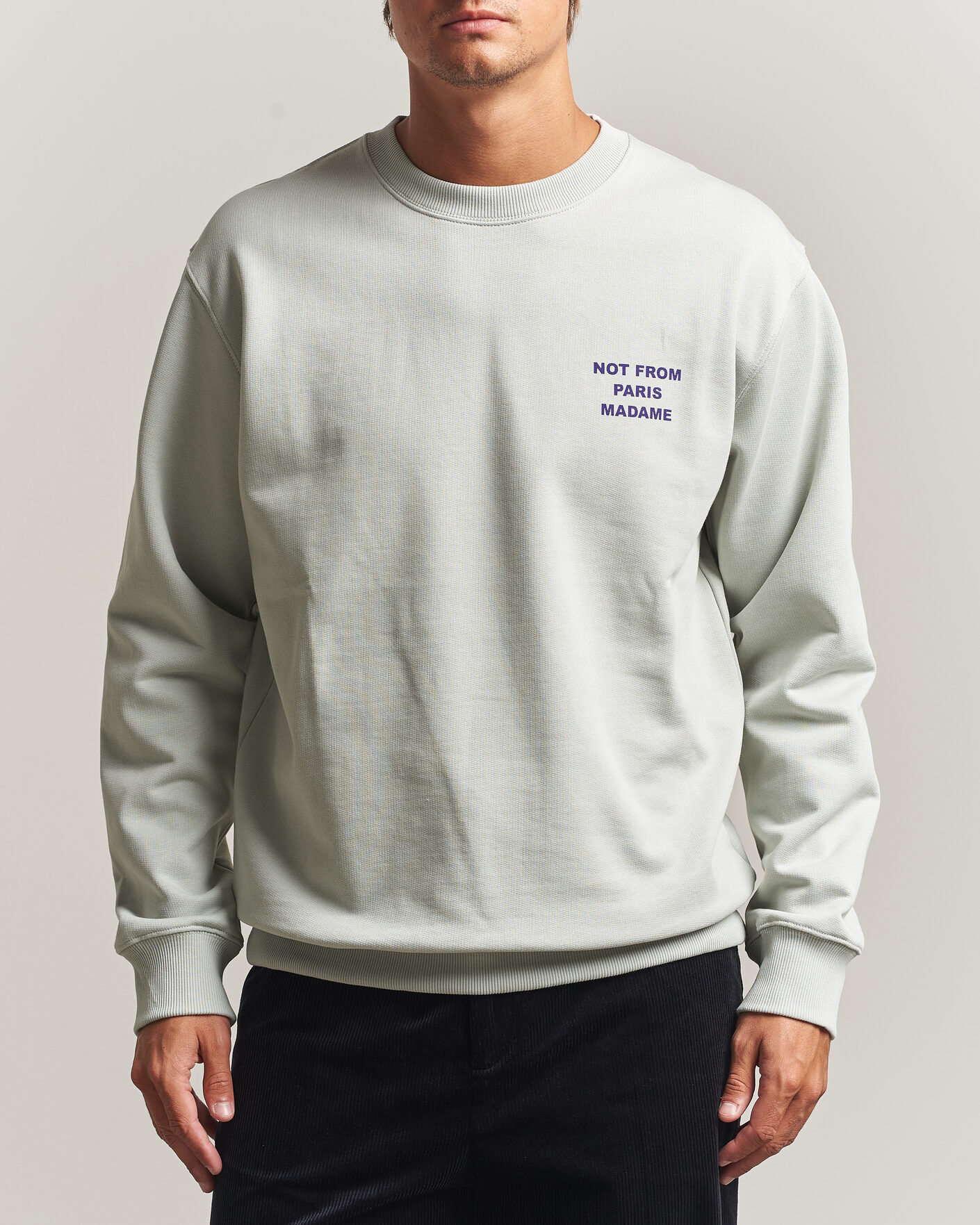 Drôle de Monsieur Bold Slogan Sweatshirt Grey men L Grå