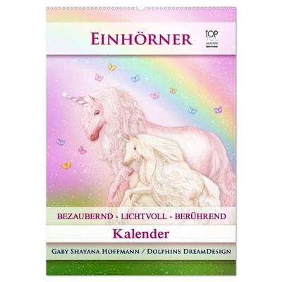 Einhörner - Kalender (Wandkalender 2027 DIN A2 hoch), CALVENDO Monatskalender