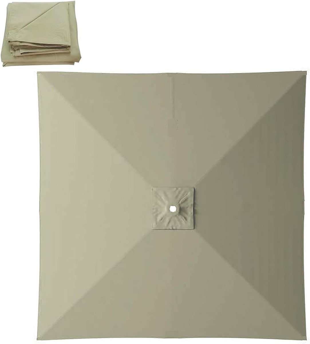 Vervangend parasoldoek vierkant - Licht khaki - 2m - Waterdicht en UV-beschermend